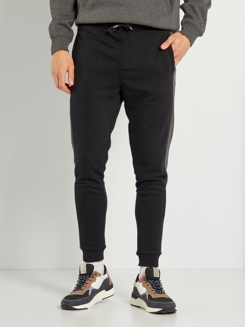Jogging en molleton noir - Kiabi