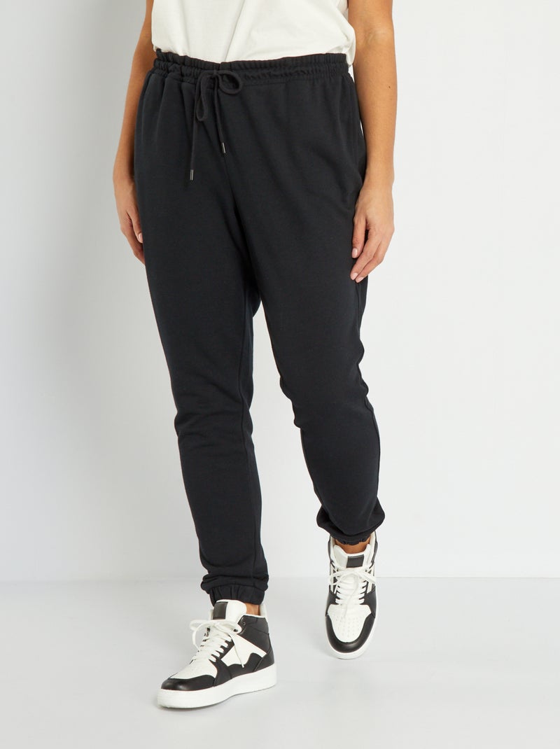 Jogging en molleton noir - Kiabi
