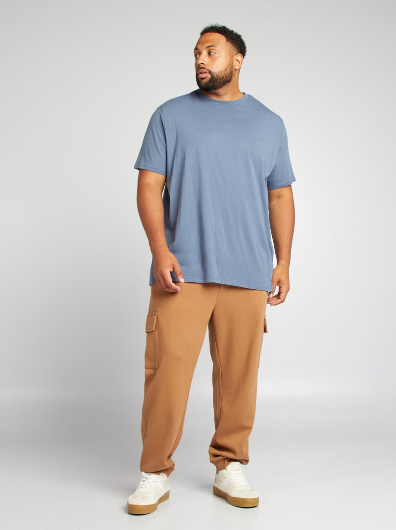 Jogging en molleton piqué Beige - Kiabi