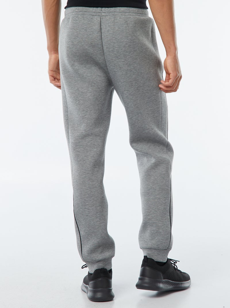 Jogging en molleton type néoprène avec poches zippées Gris - Kiabi