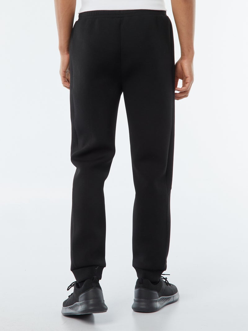 Jogging en molleton type néoprène avec poches zippées Noir - Kiabi