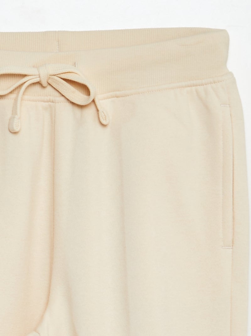 Jogging en molleton uni Beige - Kiabi