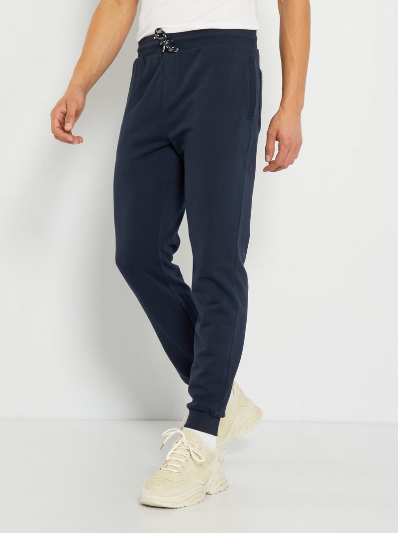 Jogging en molleton uni Bleu marine - Kiabi