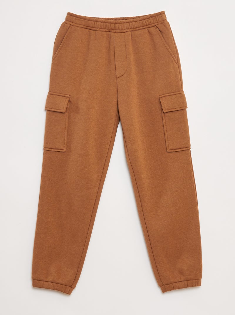 Jogging en molleton uni multi-poches Beige - Kiabi