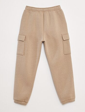 Jogging en molleton uni multi-poches