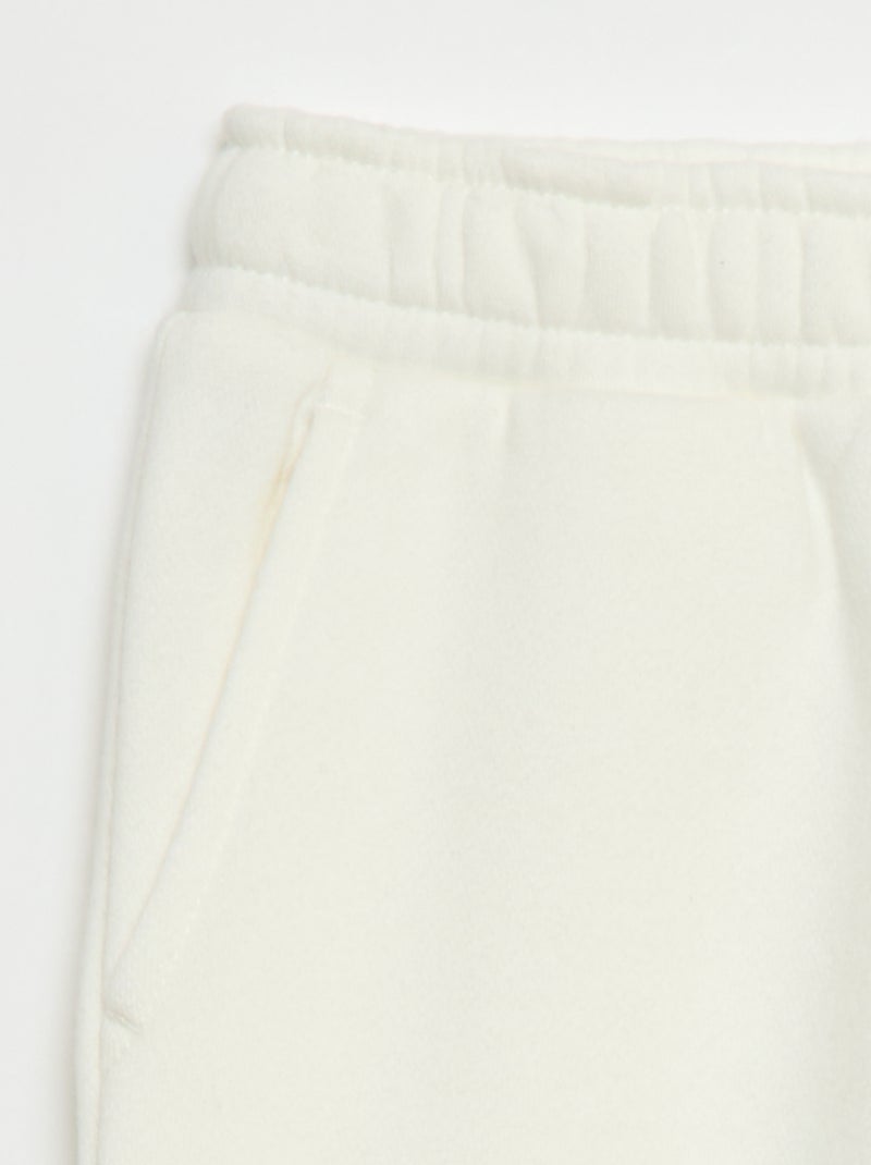 Jogging en molleton uni multi-poches Blanc - Kiabi