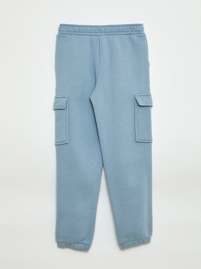 Jogging en molleton uni multi-poches Bleu - Kiabi