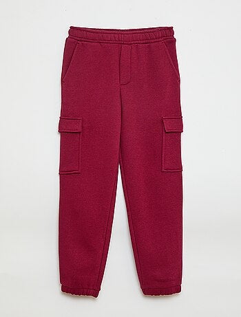 Jogging en molleton uni multi-poches