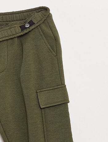 Jogging en molleton uni multi-poches