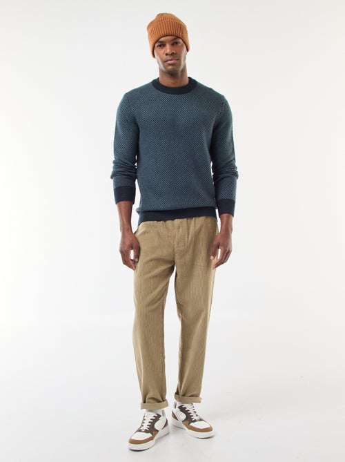 Jogging en velours côtelé uni - Kiabi