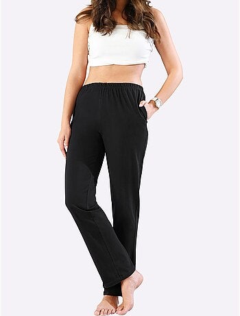 Jogging pour femme à ceinture élastique avec poches cousues - taille standard - moda vilona
