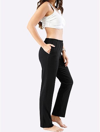 Jogging pour femme à ceinture élastique avec poches cousues - taille standard - moda vilona
