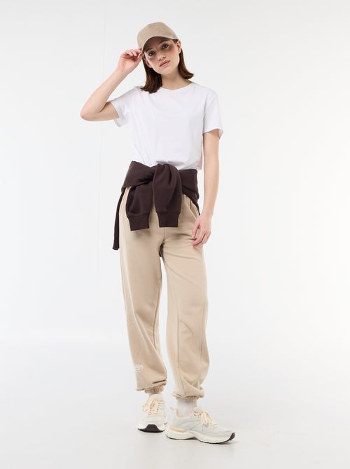 Jogging forme barrel en coton uni - Kiabi