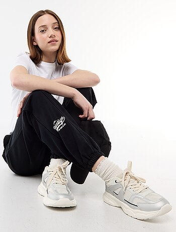 Jogging forme barrel en coton uni