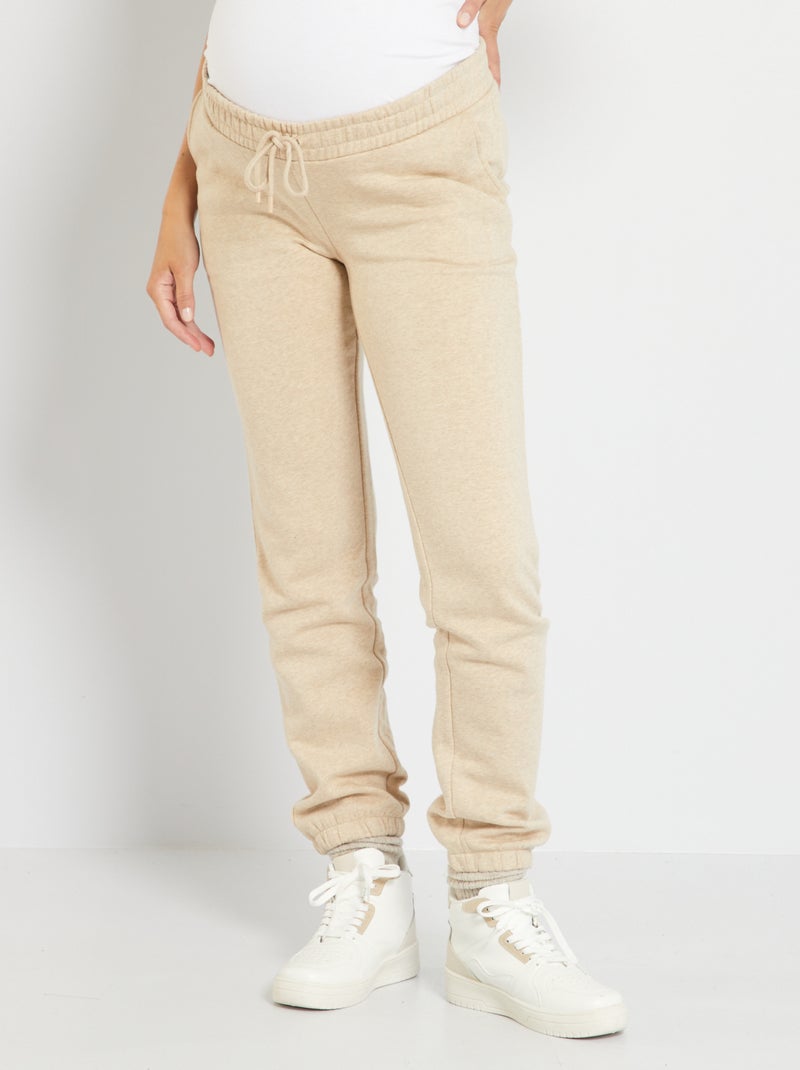 Jogging grossesse en molleton Beige - Kiabi