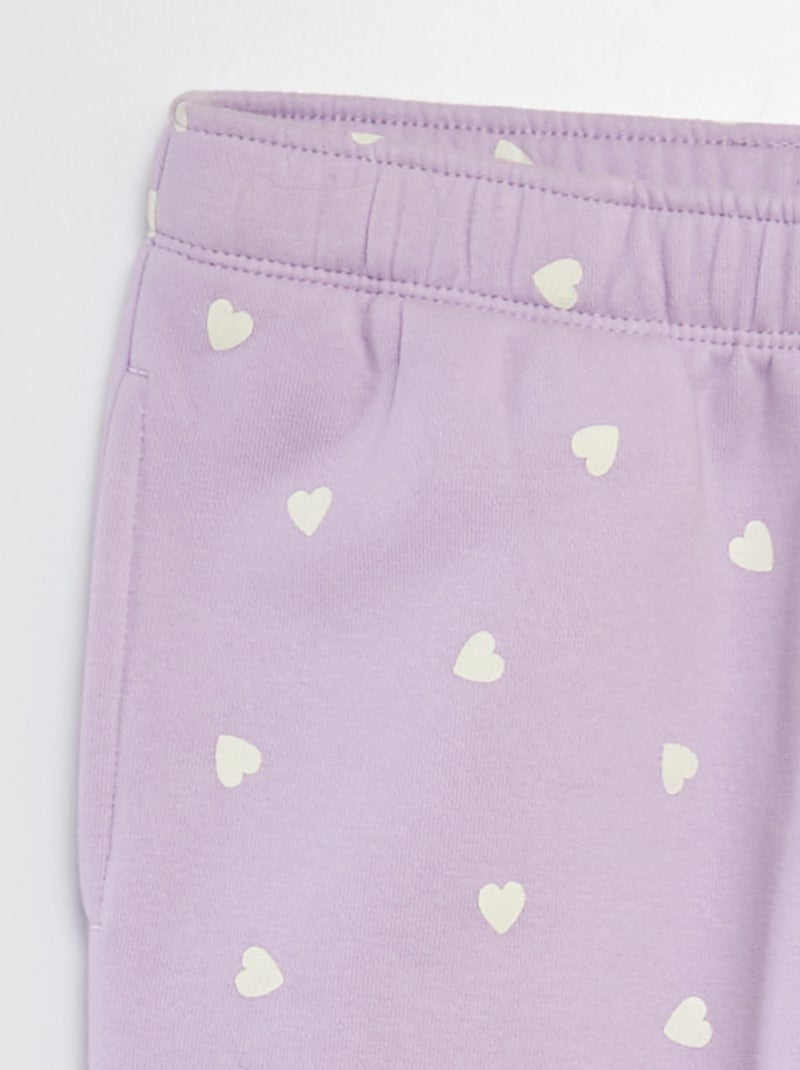 Jogging imprimé en molleton Lilas - Kiabi