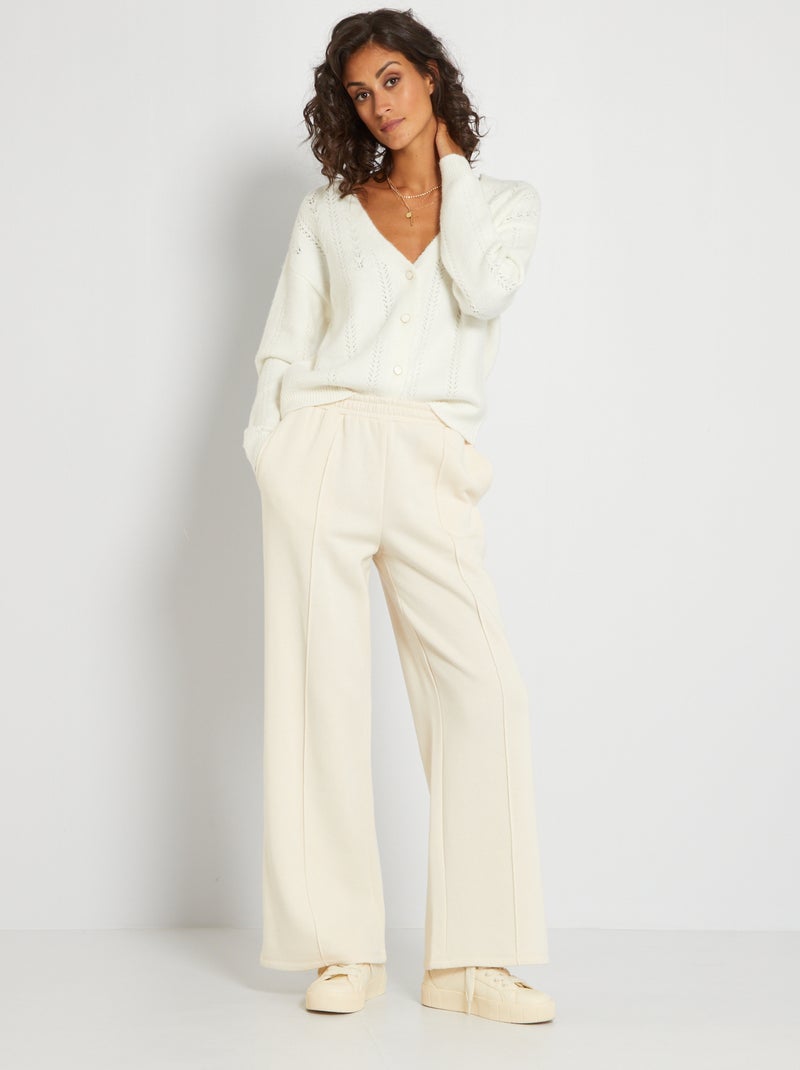 Jogging large chiné Beige - Kiabi