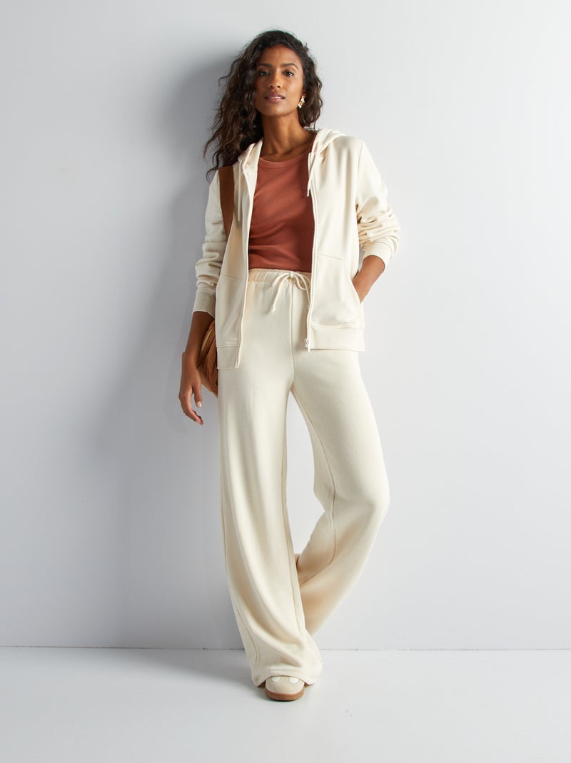 Jogging large en molleton Blanc - Kiabi