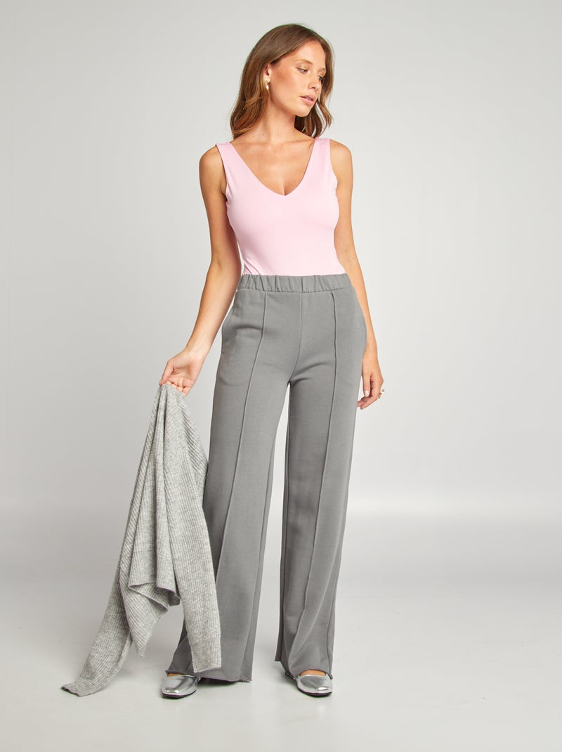 Jogging large en molleton Gris - Kiabi
