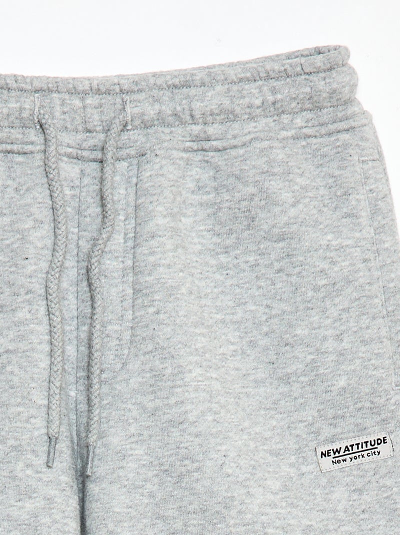 Jogging large en molleton Gris - Kiabi