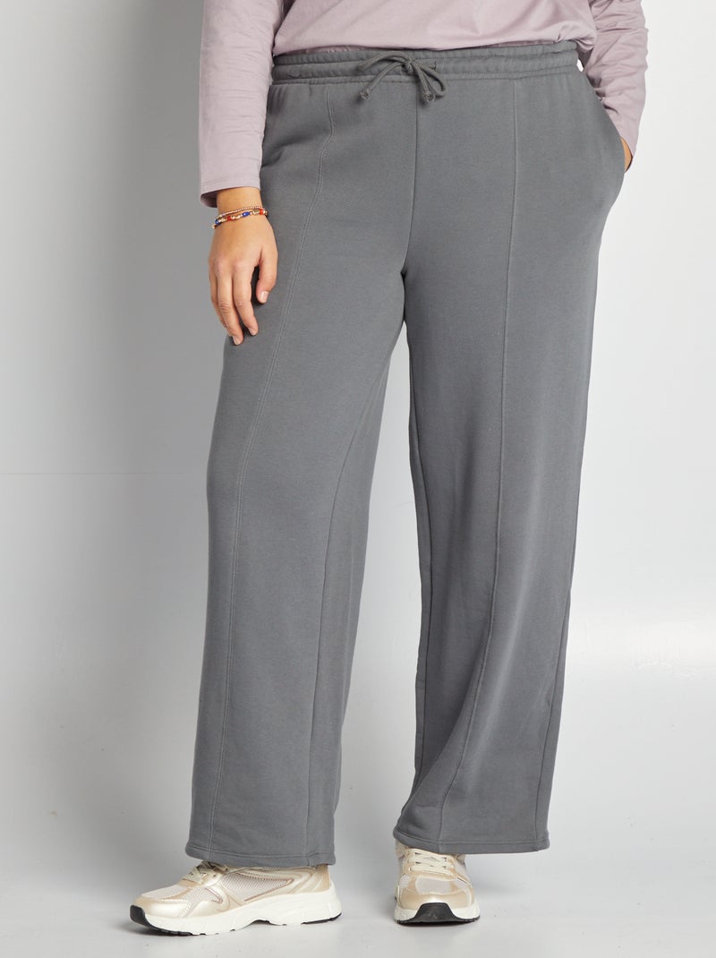 Jogging large en molleton léger Gris - Kiabi