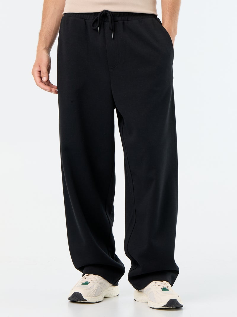 Jogging large en molleton léger Noir - Kiabi