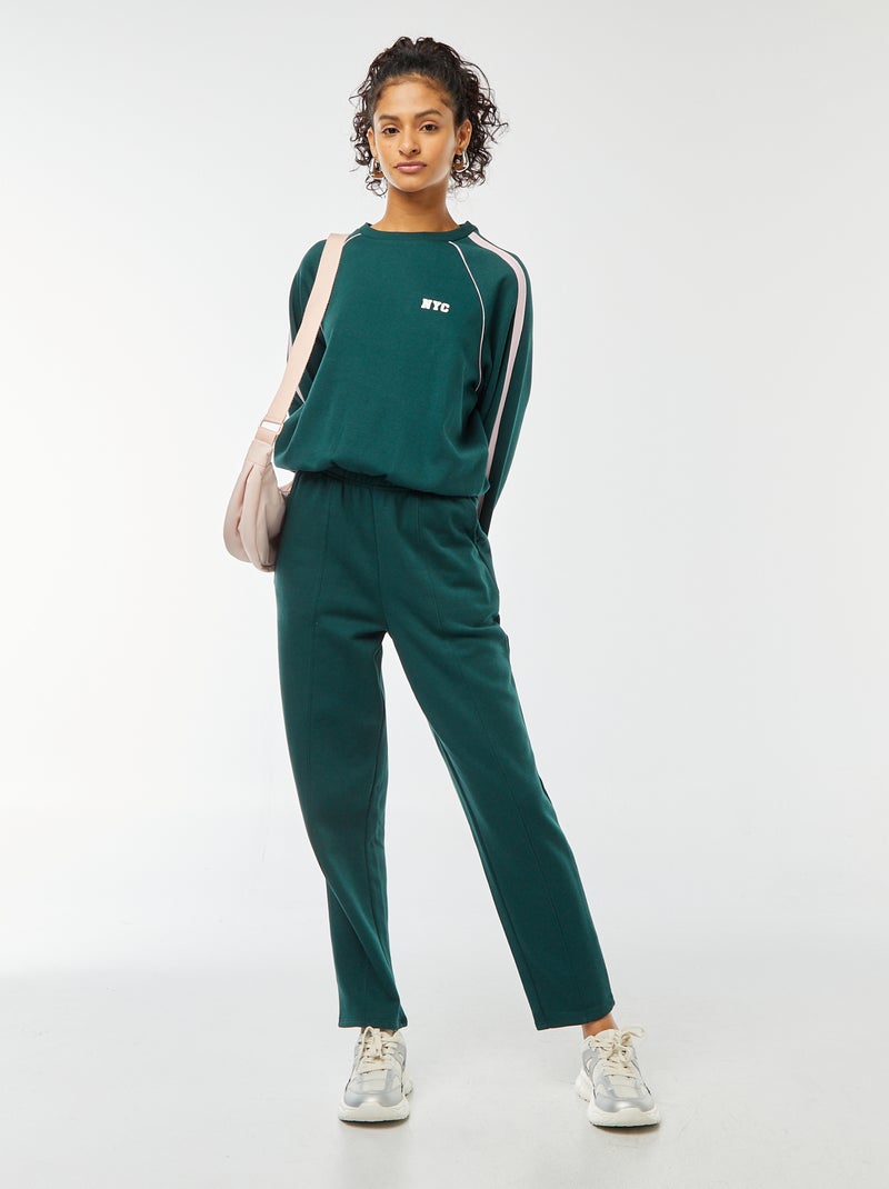 Jogging large en molleton Vert - Kiabi