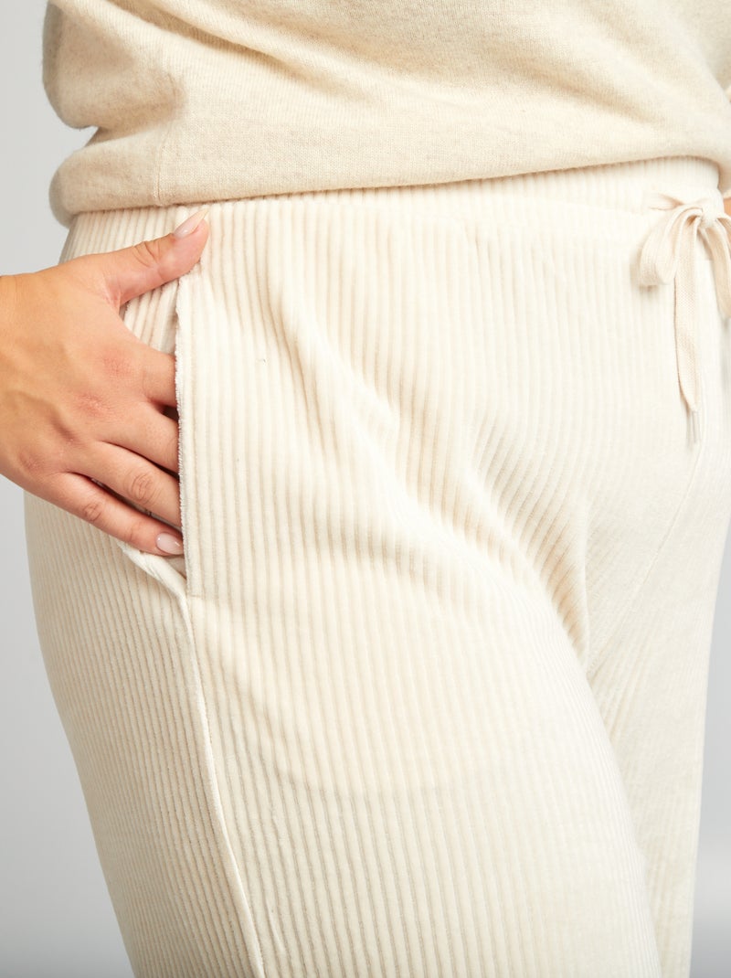 Pantalon Alfred Dunner Ivoire, Taille 14, Velours Côtelé, Taille élastique, Lot Twilight Point