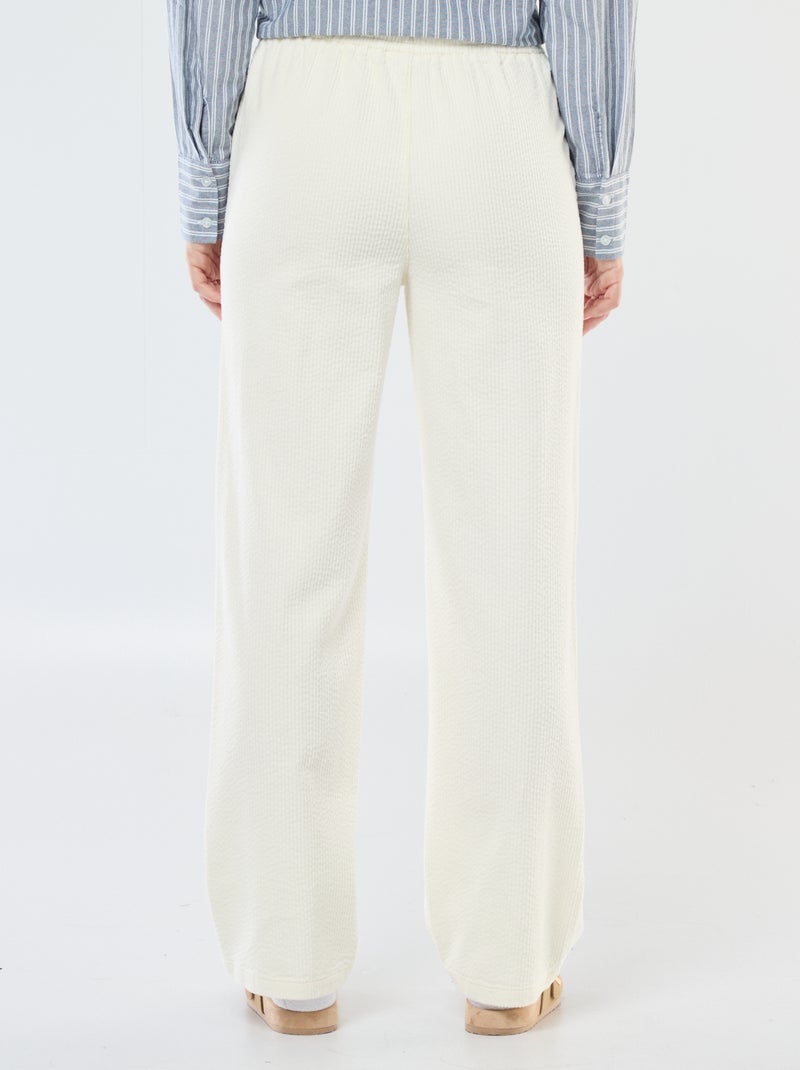 Jogging large en velours côtelé Blanc - Kiabi