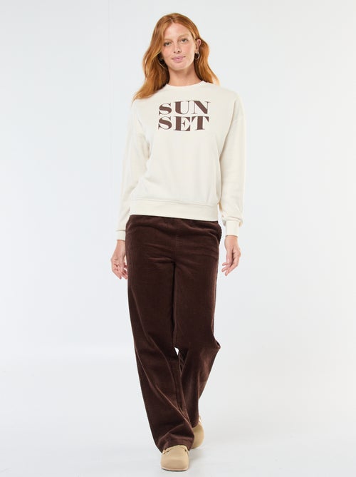 Jogging large en velours côtelé - Kiabi