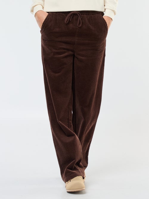 Jogging large en velours côtelé - Kiabi