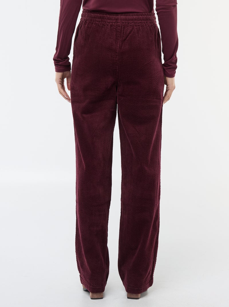 Jogging large en velours côtelé Rouge - Kiabi