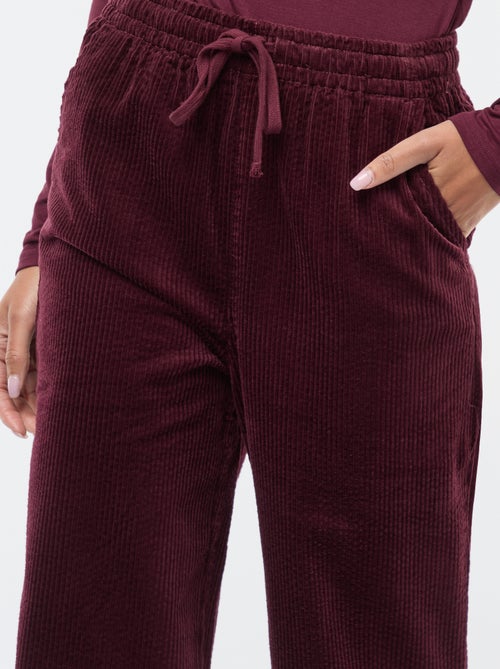 Jogging large en velours côtelé - Kiabi