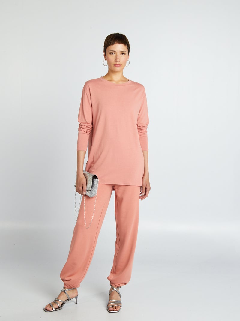 Jogging large et uni Rouge - Kiabi