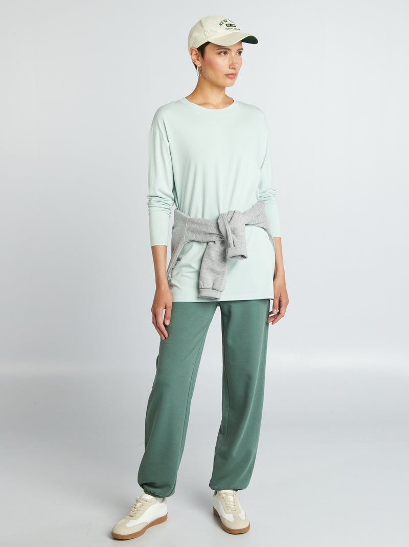 Jogging large et uni Vert - Kiabi