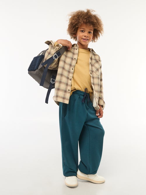 Jogging large uni en coton - Kiabi