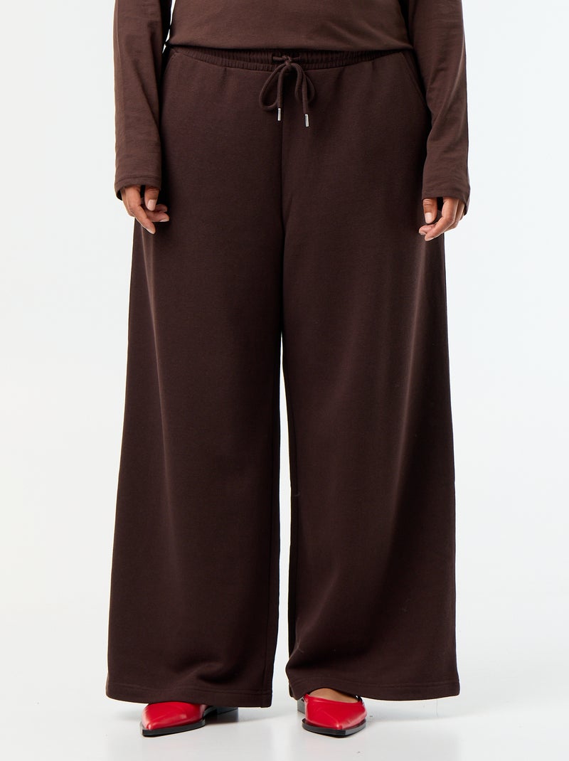Jogging large uni Marron - Kiabi