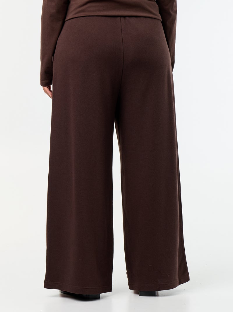 Jogging large uni Marron - Kiabi