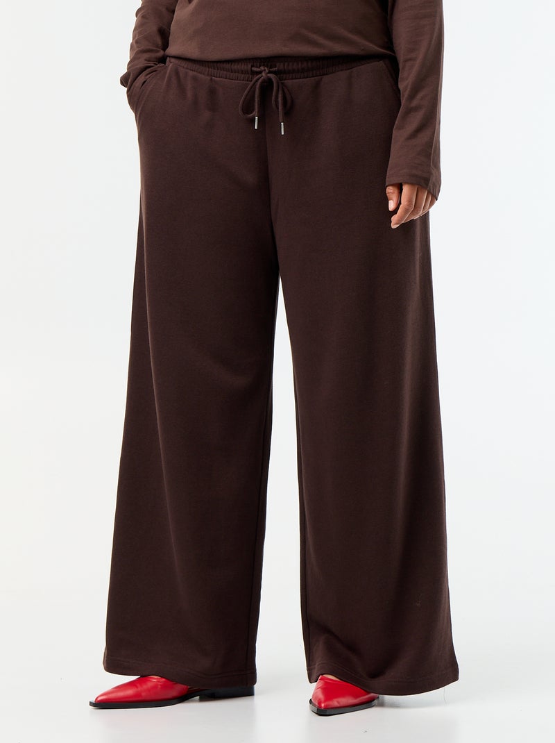 Jogging large uni Marron - Kiabi