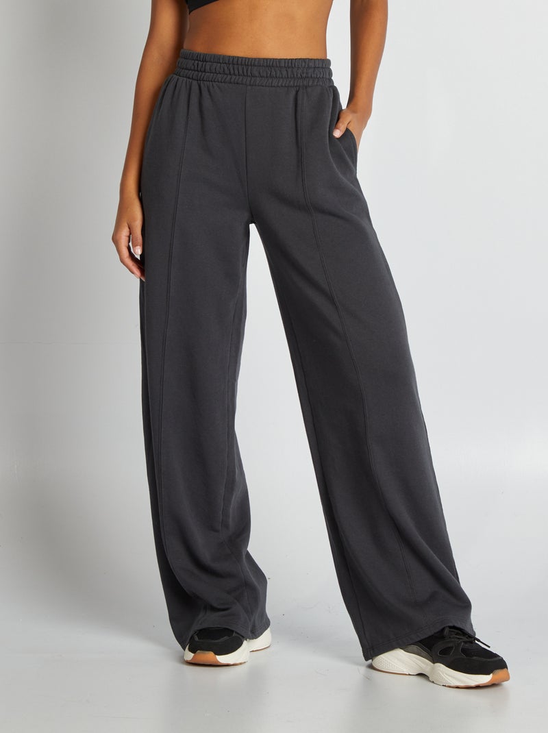 Jogging large uni Noir - Kiabi