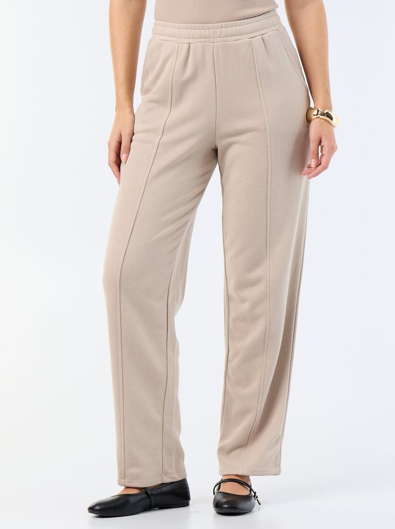 Jogging maille lourde Beige - Kiabi