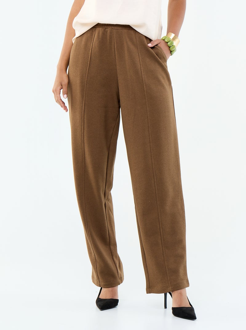 Jogging maille lourde Marron - Kiabi