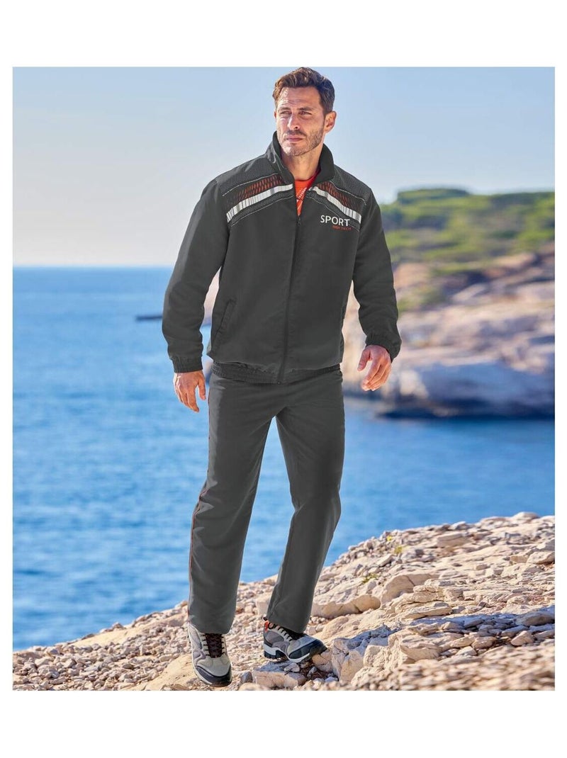 Jogging Microfibre Bicolore Sport   - ATLAS FOR MEN Gris - Kiabi