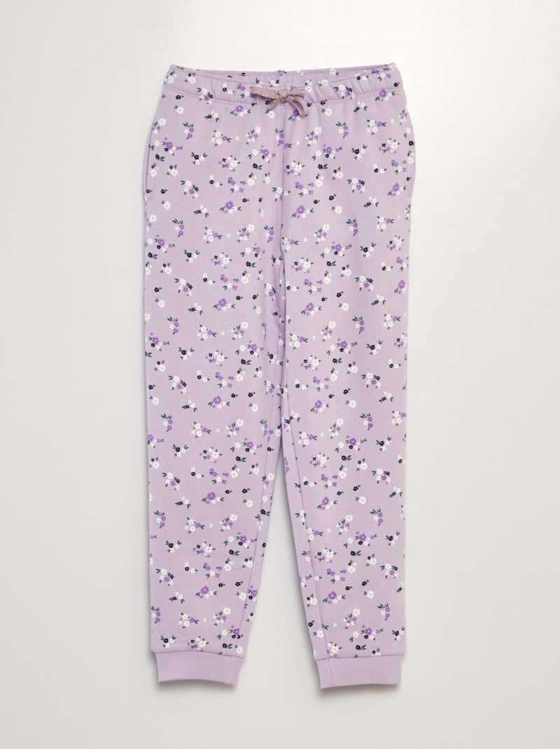 Jogging molleton imprimé Violet - Kiabi