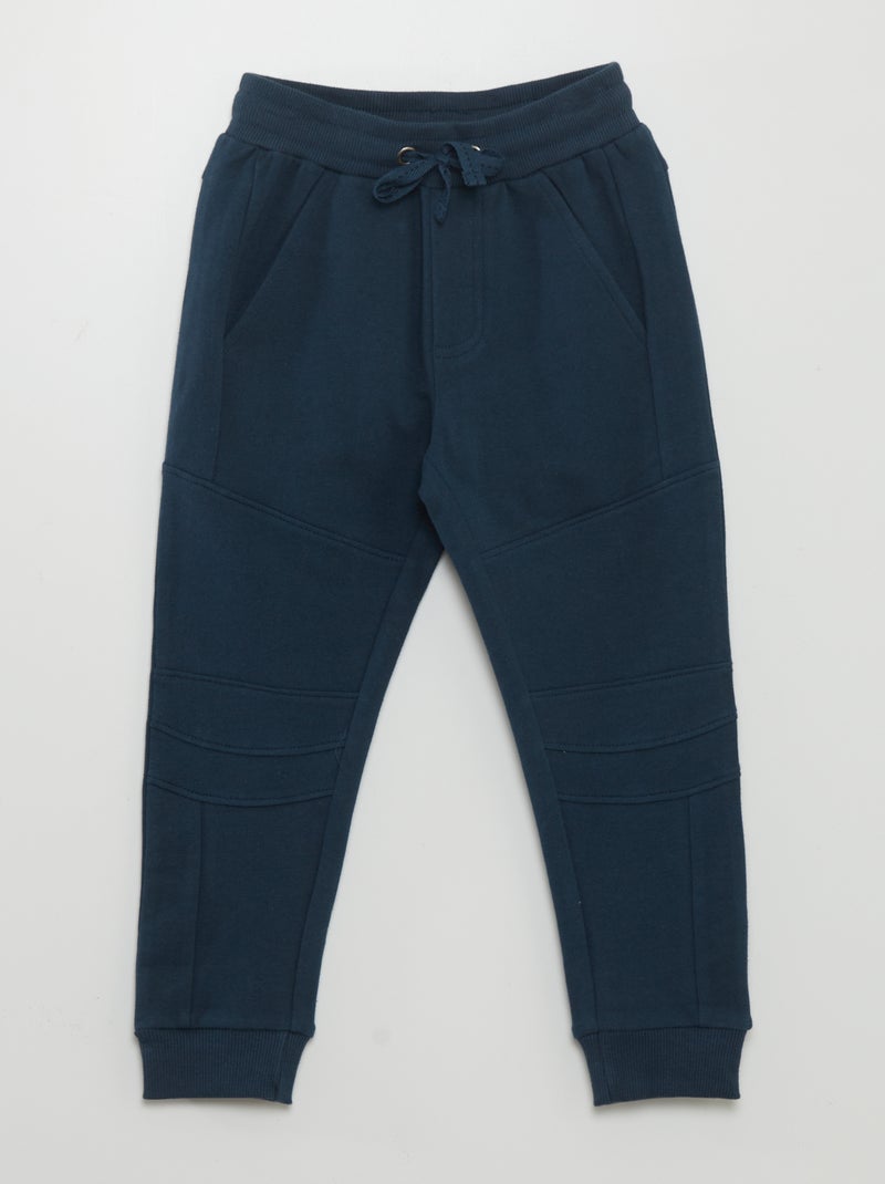 Jogging molletonné à surpiqures apparentes Bleu - Kiabi