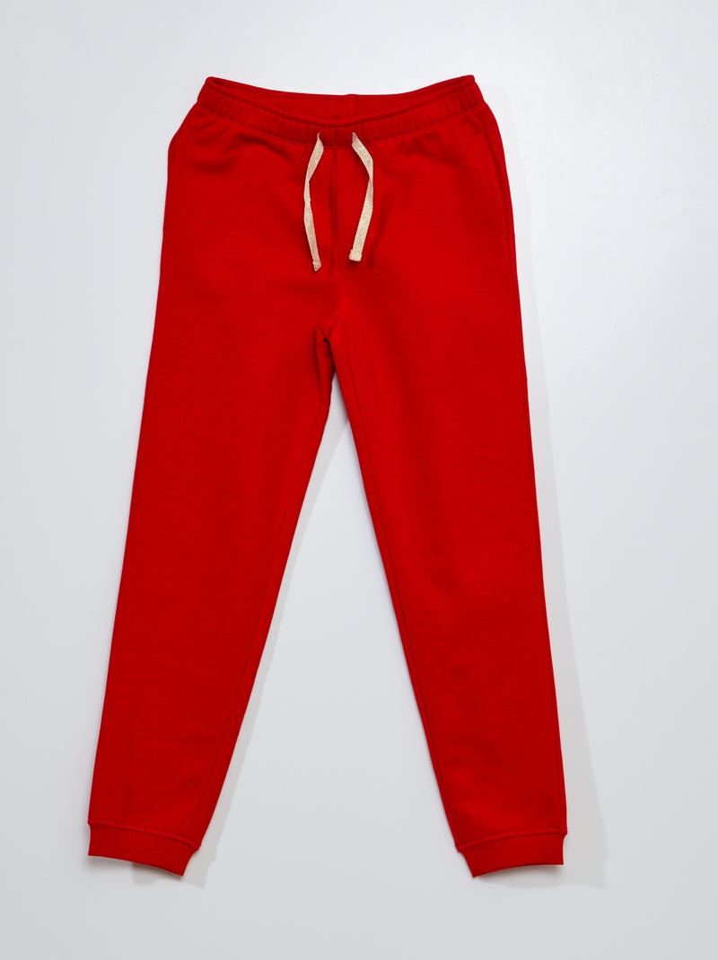 Jogging molletonnée à taille élastiquée rouge - Kiabi