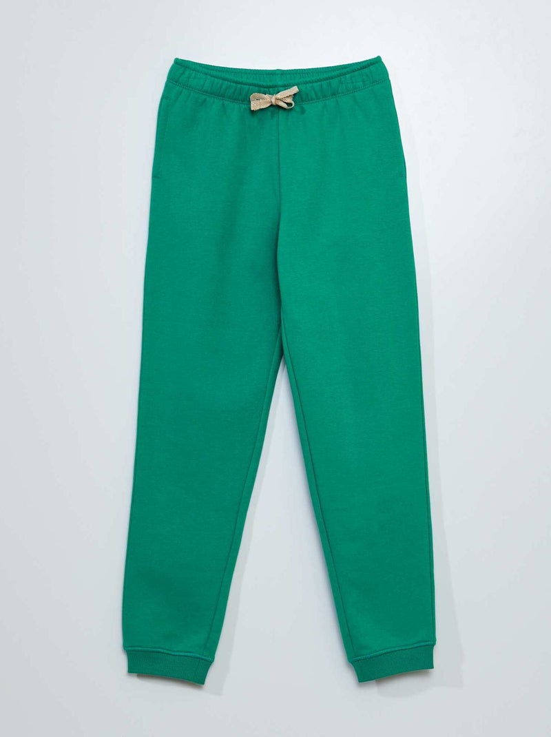 Jogging molletonnée à taille élastiquée Vert - Kiabi