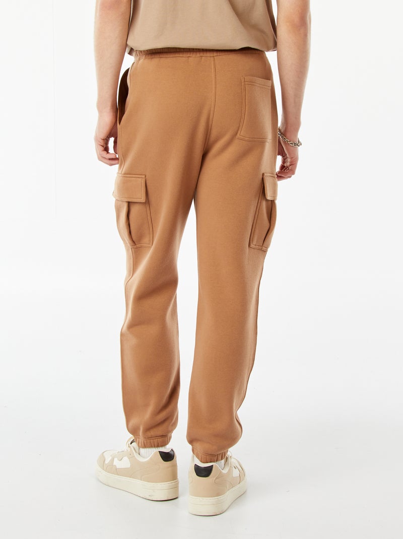 Jogging multi-poches en molleton Beige - Kiabi