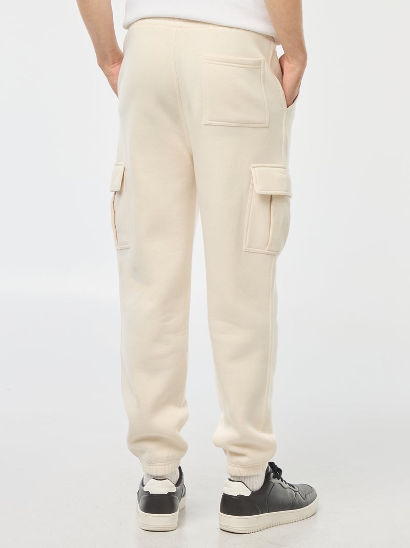 Jogging multi-poches en molleton Beige - Kiabi