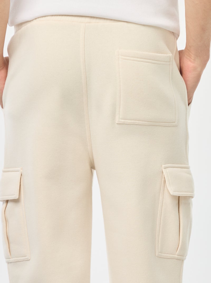 Jogging multi-poches en molleton Beige - Kiabi